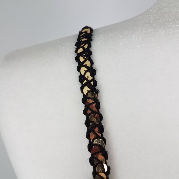 90's Vintage Velveteen Gold Confetti Sequin Evening Gown by J Reynolds Designs - Picture 9 of 11